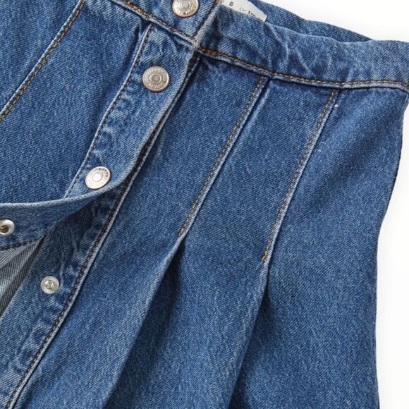 ZARA Kids | Blue | SNAPS BOX PLEAT DENIM SKIRT - Picture 3 of 5